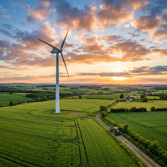 Wind Turbine in Farm